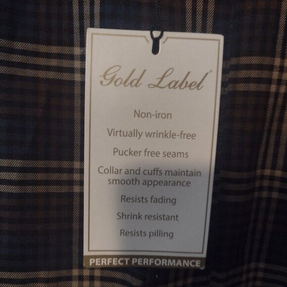 Roundtree and Yorke Gold Label big mens 4xb long sleeve button down shirt new - Picture 5 of 5